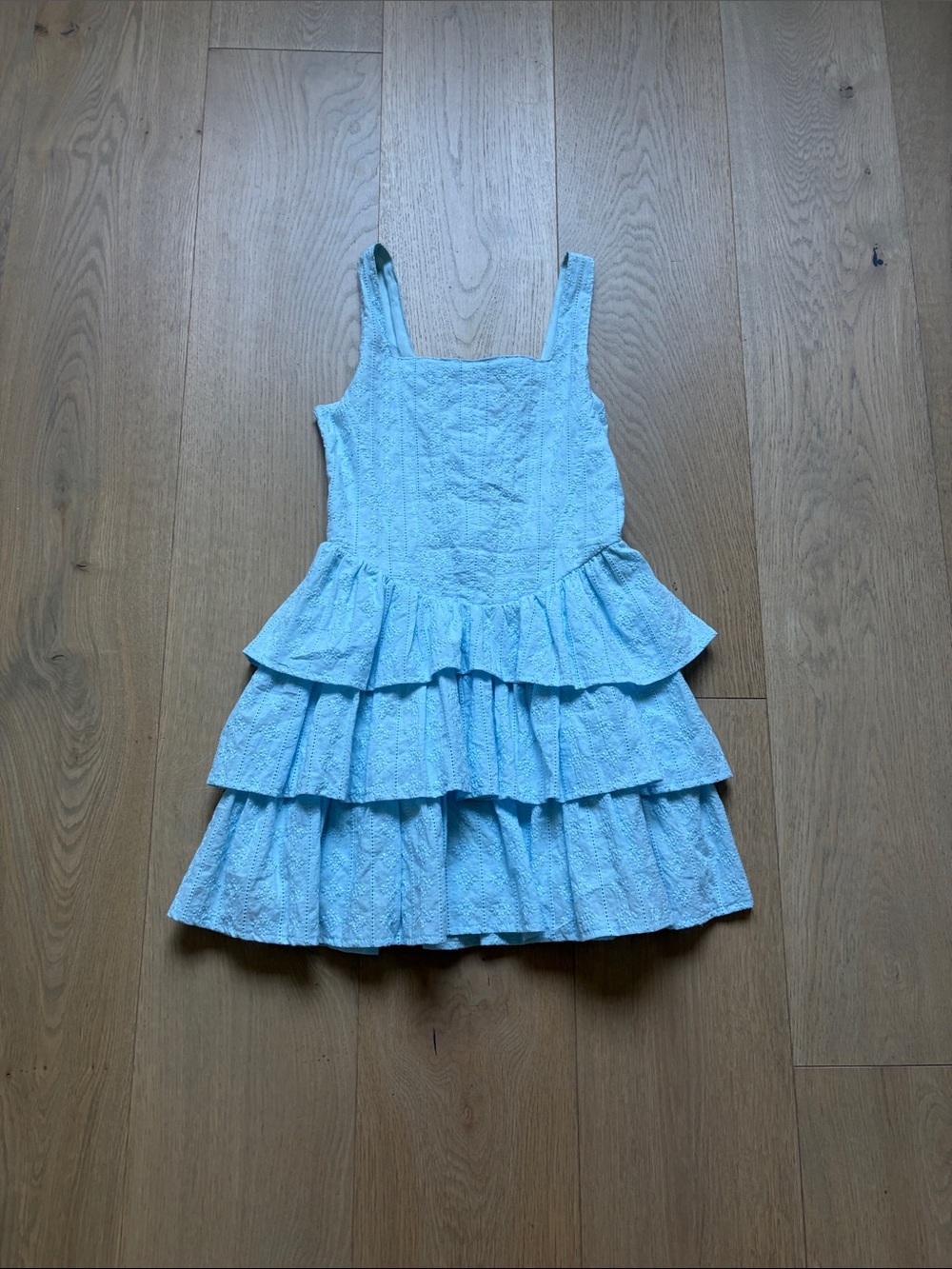Flowers by Zoe Light Blue Tiered Ruffle Dress